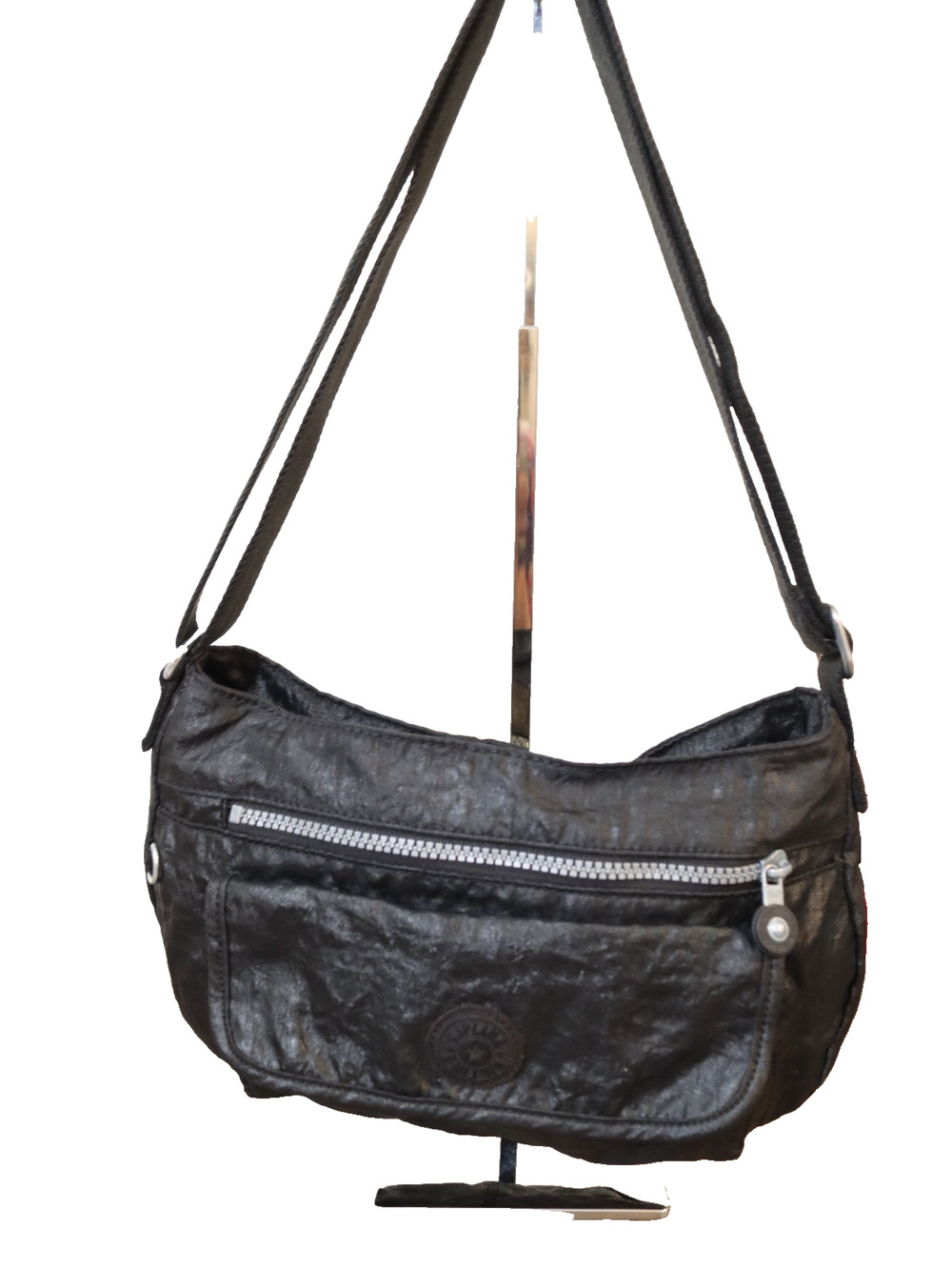 Kipling Black Metallic Crossbody Bag Medium Flaw (32)